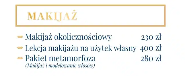 Makijaże - cennik
